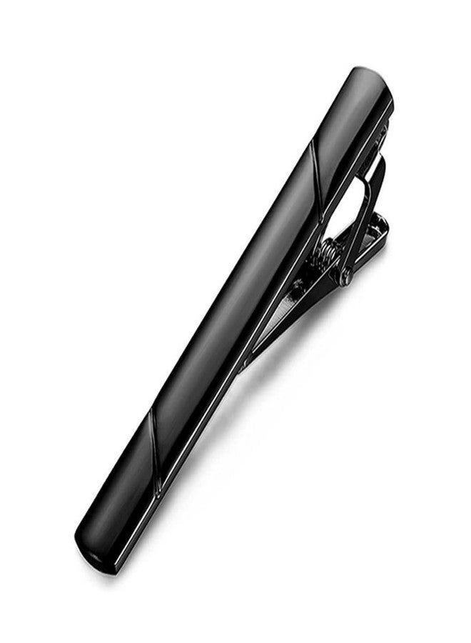 OHEETU Mens Classic Tie Clips Long Styles Tie Pins Minimalist Necktie Tie Bar Clasp Clip Clamp Pins Gift For Men Business Party Wedding Best Gift and Daily Life(Black) - Image 1